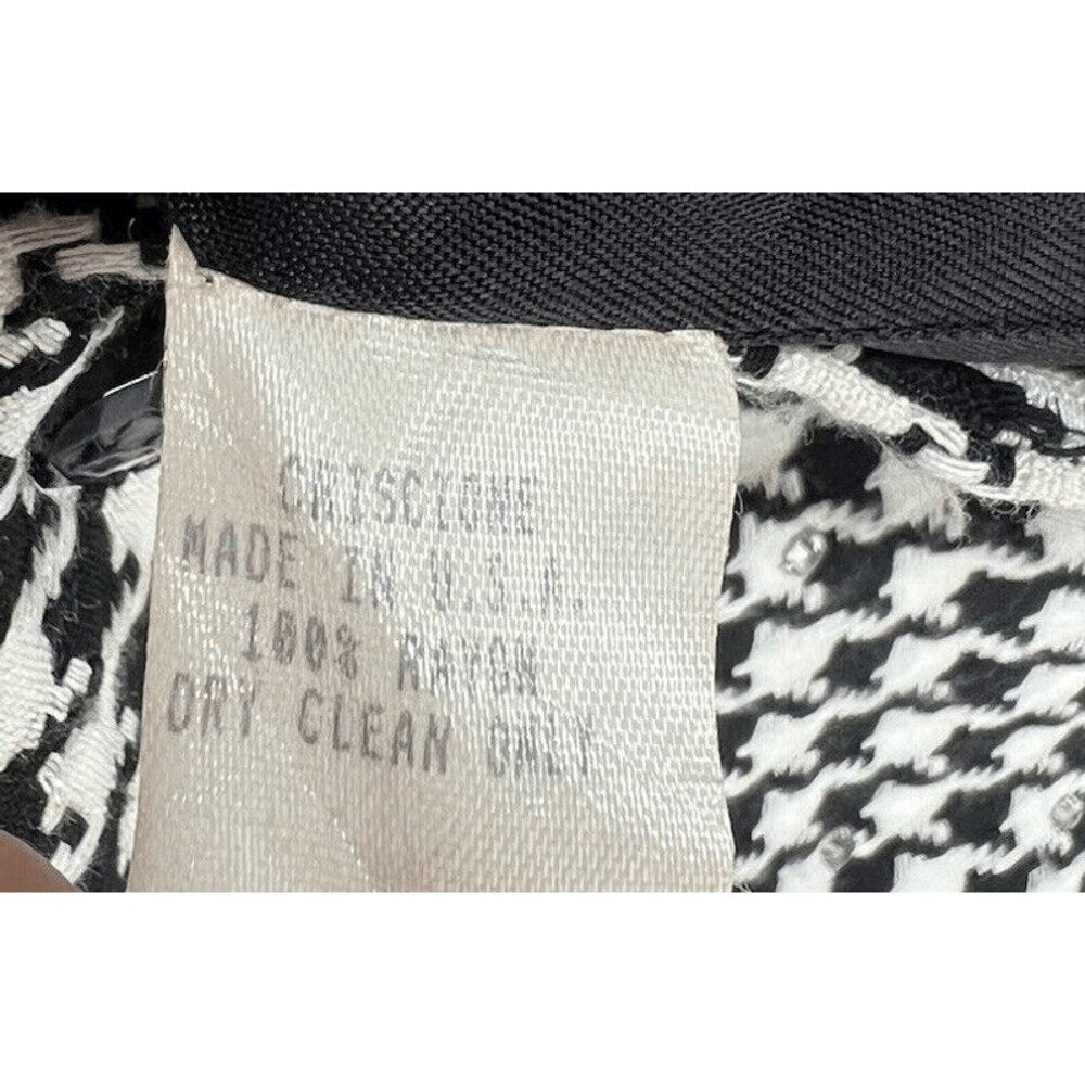 Vintage 80s Criscione X Cache Rhinestone Houndstooth Blazer Jacket - Picture 4 of 5